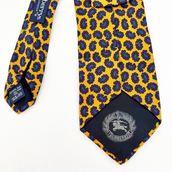 Vintage Burberry Silk Paisley Print Men's Neck Tie - Picture 5 of 6